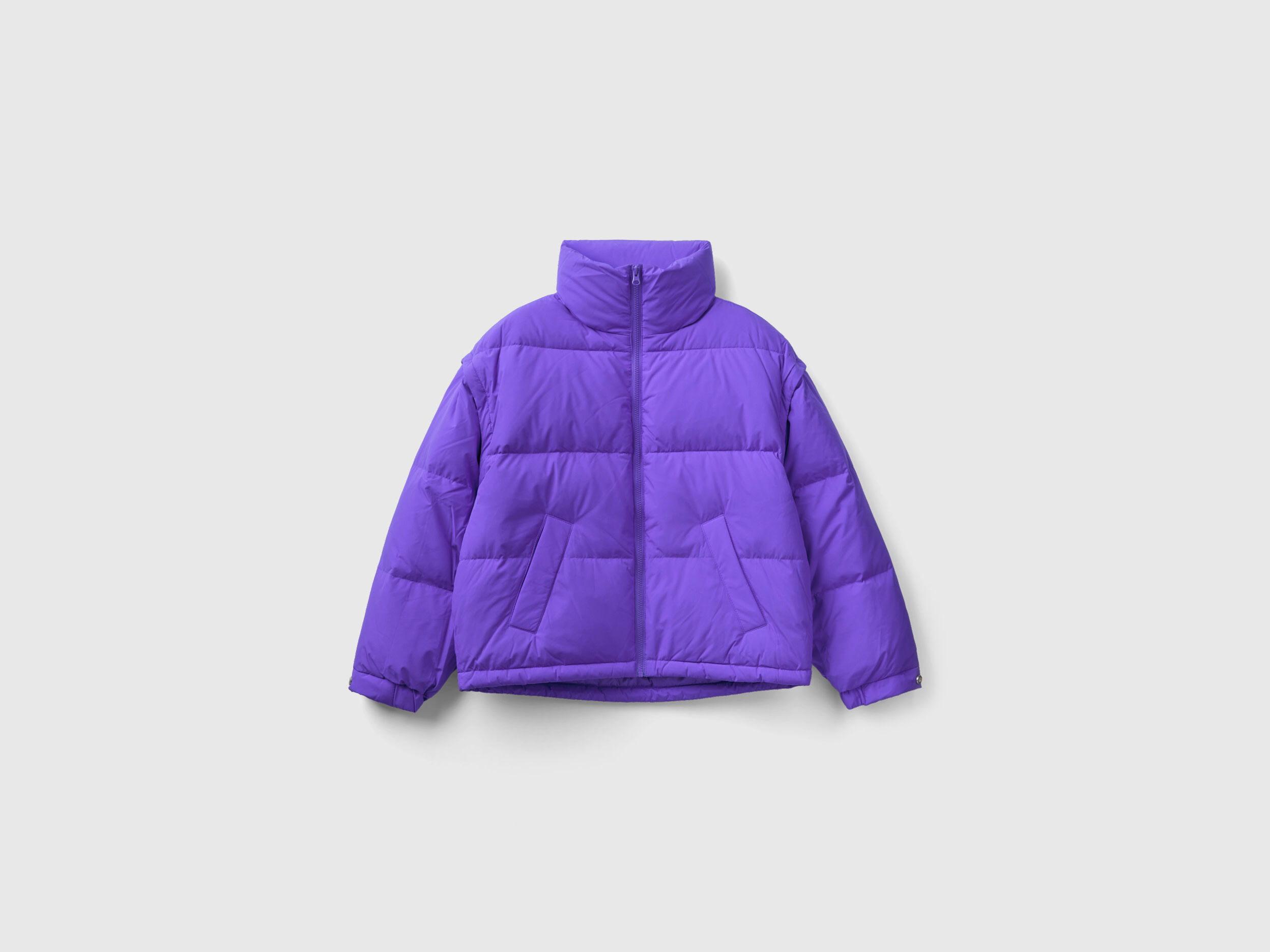 Plum fero corto con mangas desmontables Morado Benetton