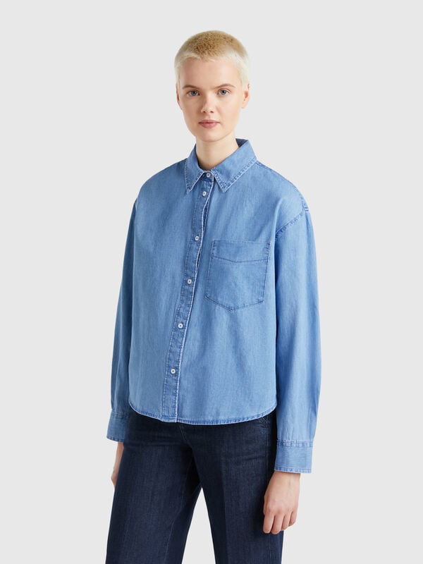 Camisa corta de cambray Mujer