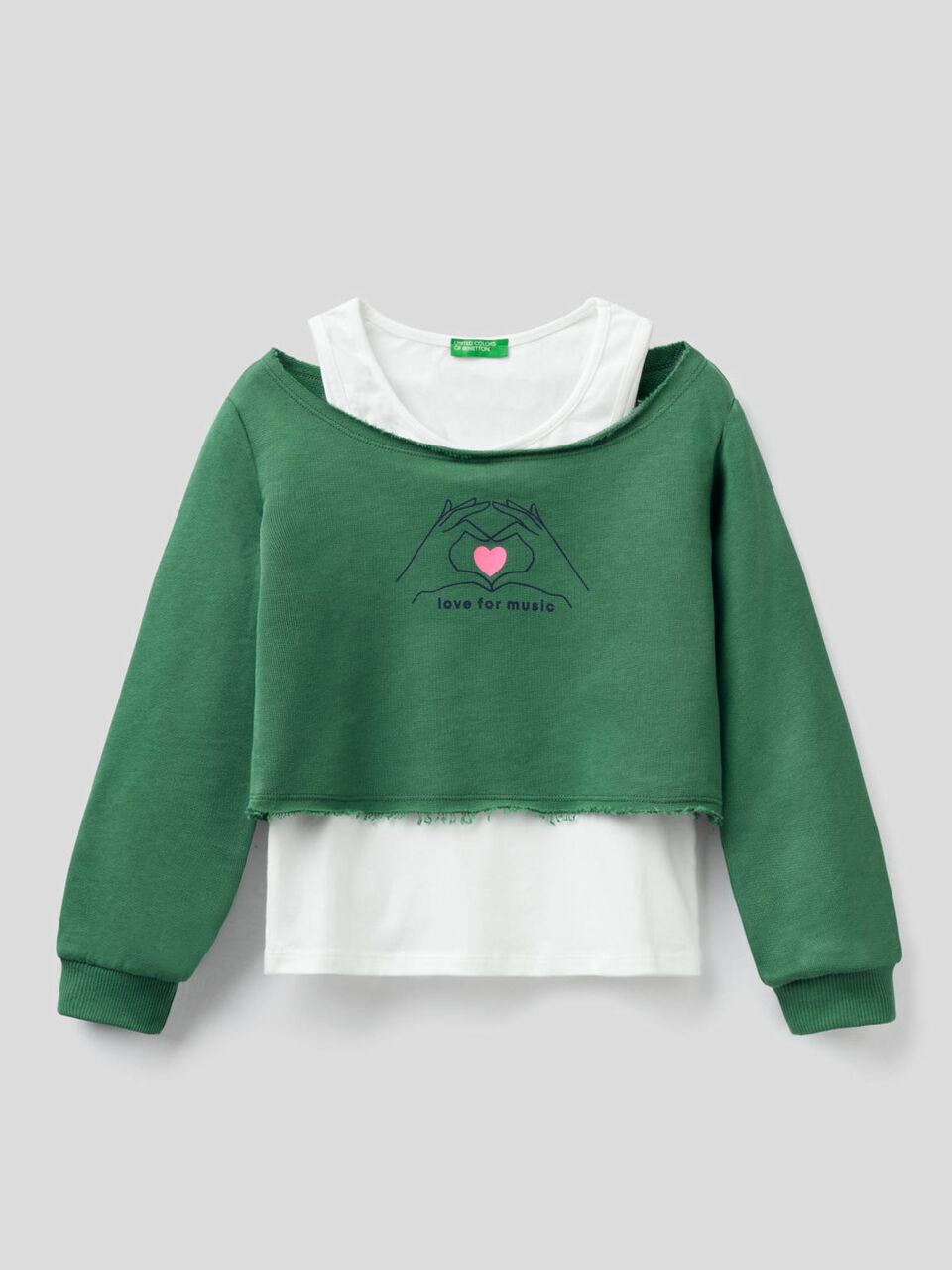 Sudadera de doble capa con camiseta de tirantes image number 1