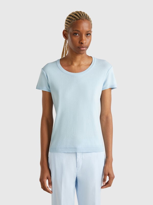 Jersey de manga corta de 100 % algodón Mujer