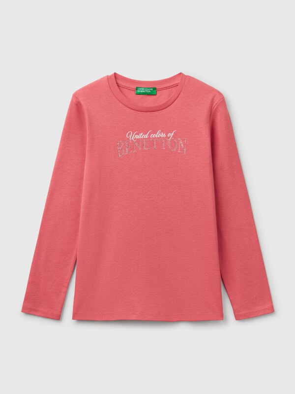 Camiseta de manga larga con estampado de glitter Niña