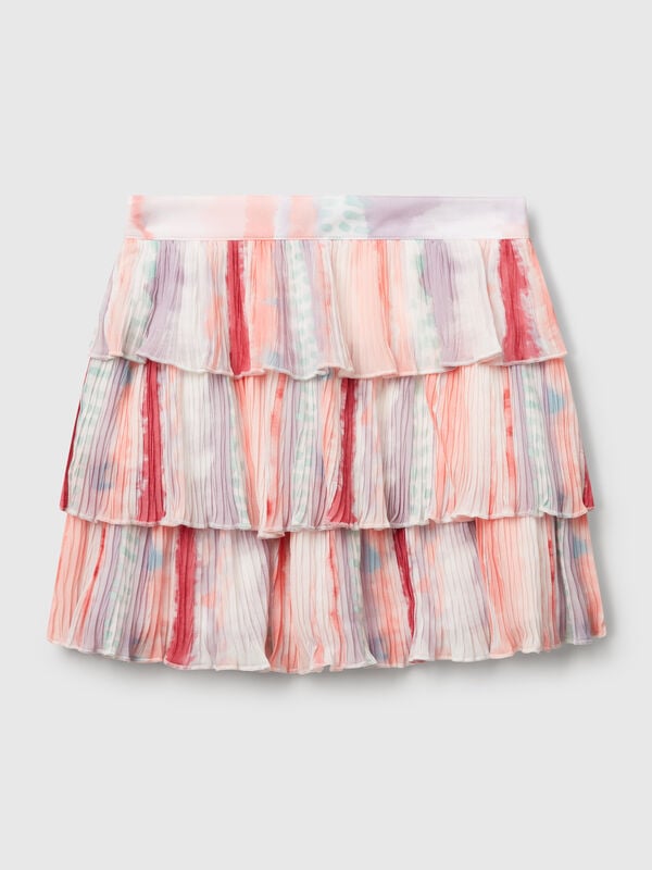 Falda plisada con estampado Niña