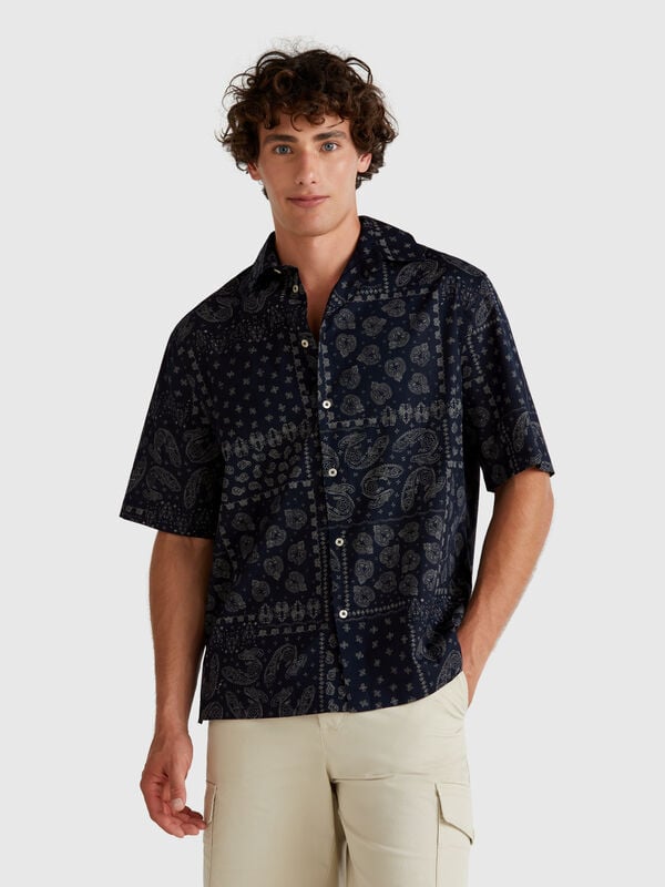Camisa estampada manga corta Hombre