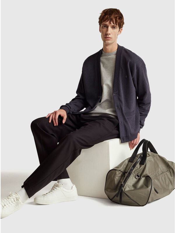 Cárdigan tipo sudadera de corte relajado Hombre