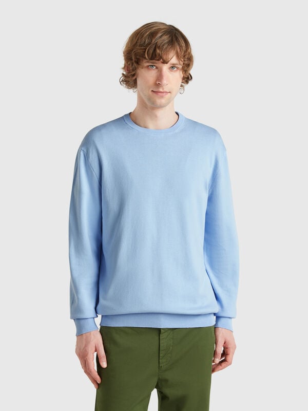 Jersey de cuello redondo de 100% algodón Hombre