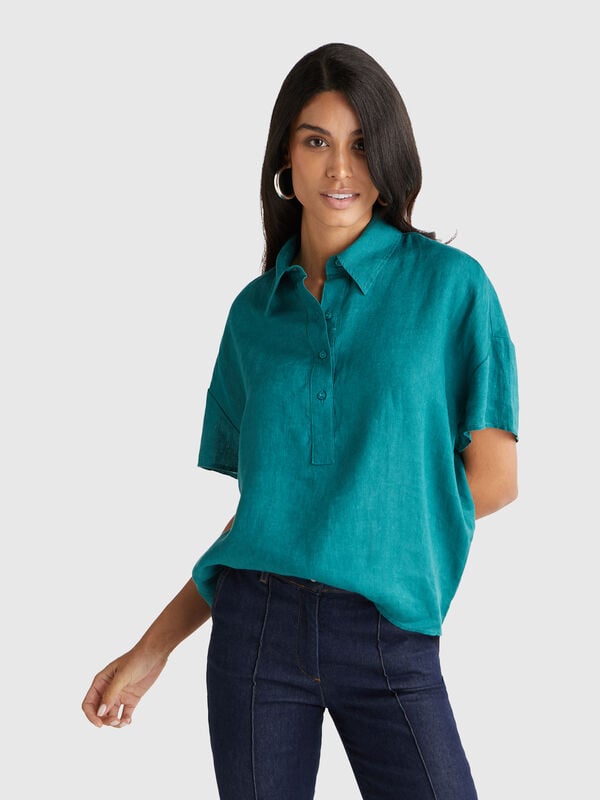 Blusa de lino puro Mujer