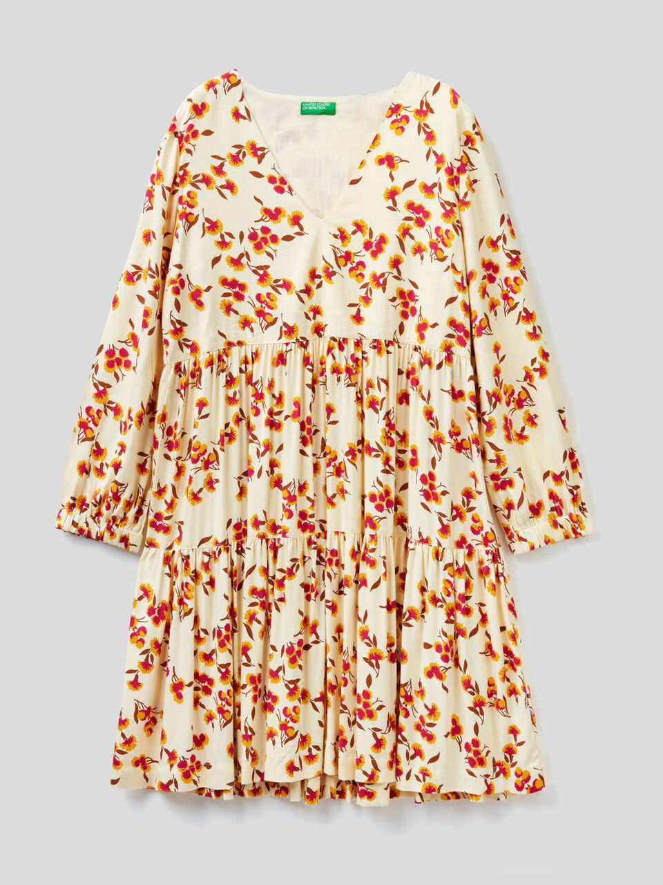 Vestido estampado de viscosa sostenible image number 1