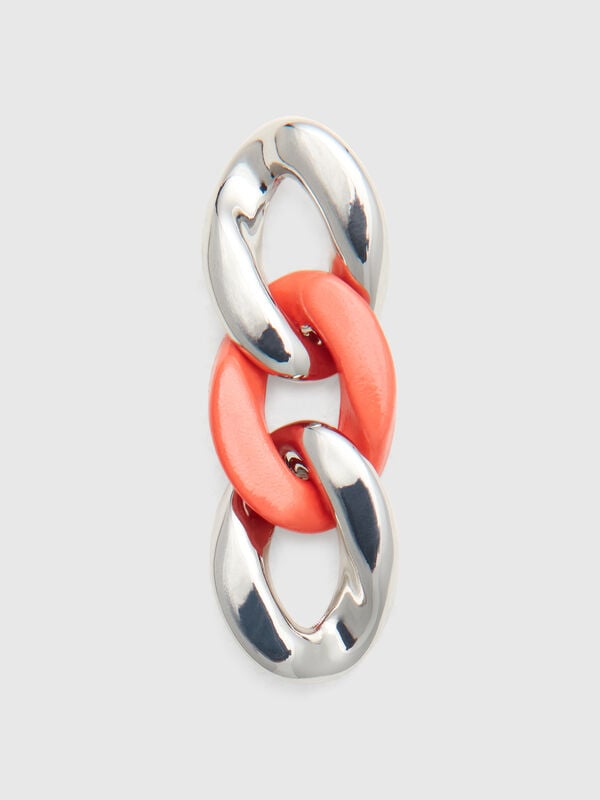 Pendientes colgantes con cadena plateada y rosa Mujer
