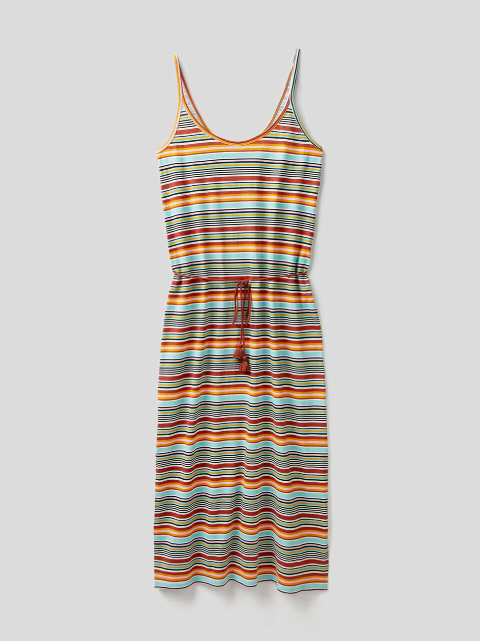 Vestido de rayas con tirantes image number 1