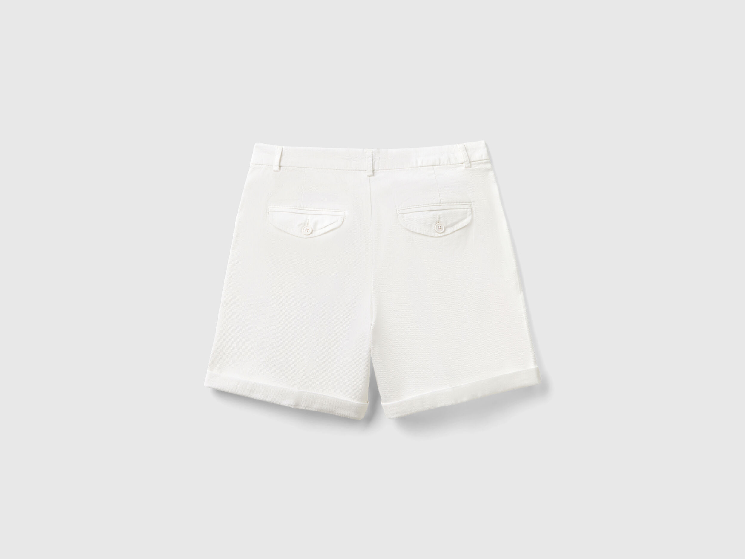 Bermudas de algodon elastico Blanco Benetton