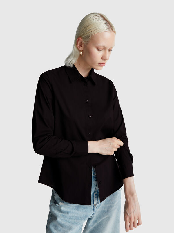 Camisa de corte regular en algodón ligero Mujer