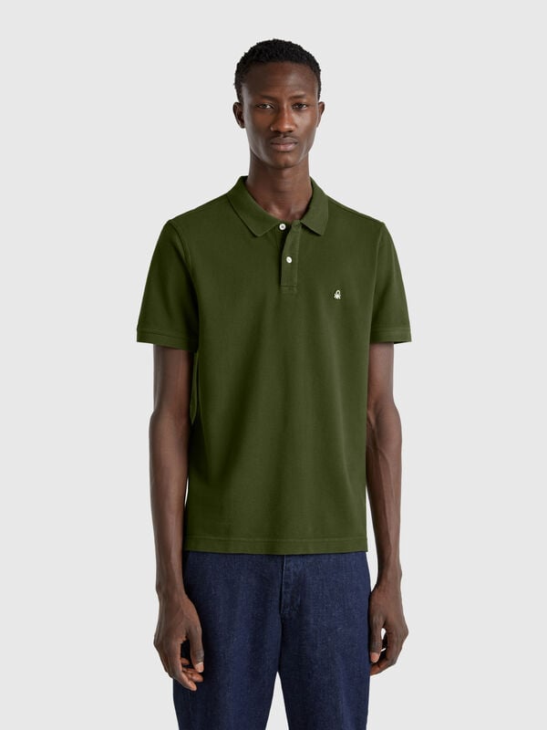 Polo regular fit verde oliva Hombre