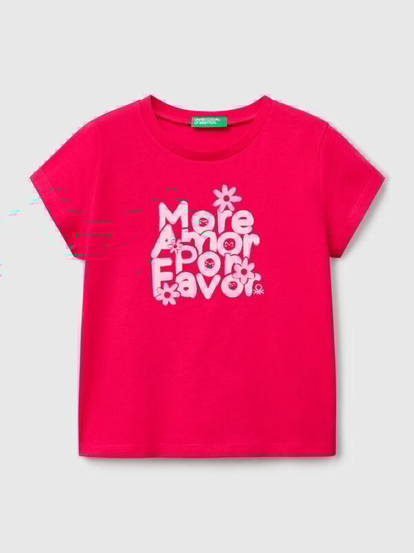Camiseta con estampado flúor Niña