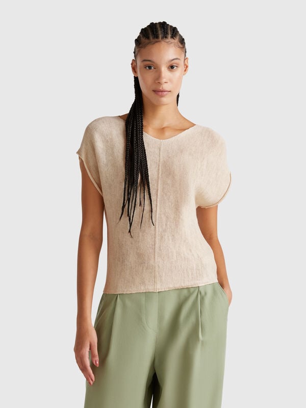 Jersey de algodón y lino Mujer