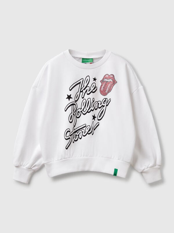 Sudadera oversize "The Rolling Stones" con pedrería Niña