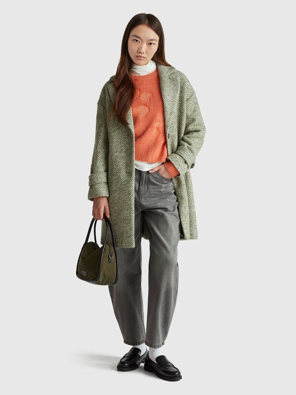 Abrigo de mezcla de lana Mujer