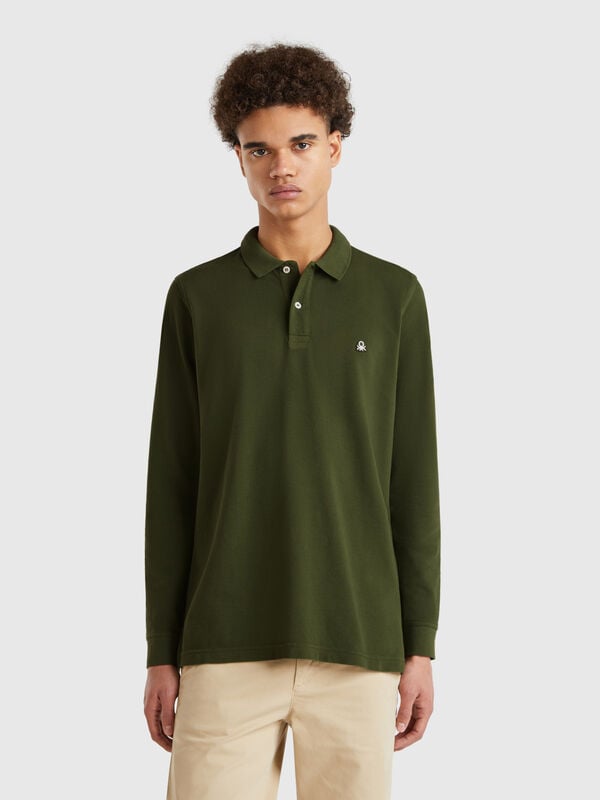 Polo de manga larga de algodón  Hombre