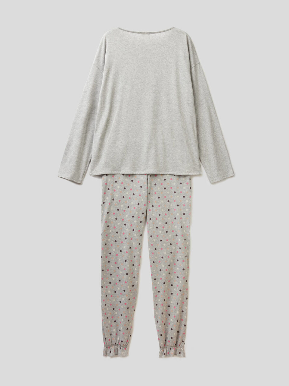 Pijama de algodón mixto con volantes image number 2