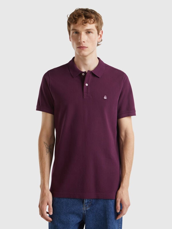 Polo morado oscuro regular fit Hombre