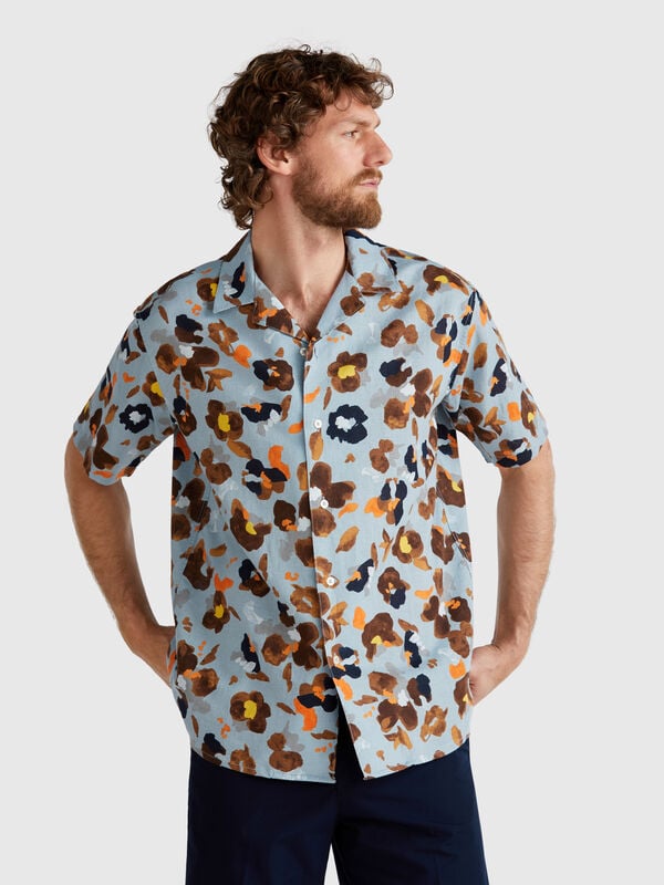 Camisa con estampado floral Hombre