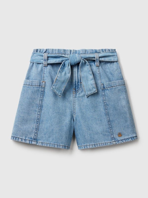 Bolsa de papel tipo bermuda denim ligero Niña