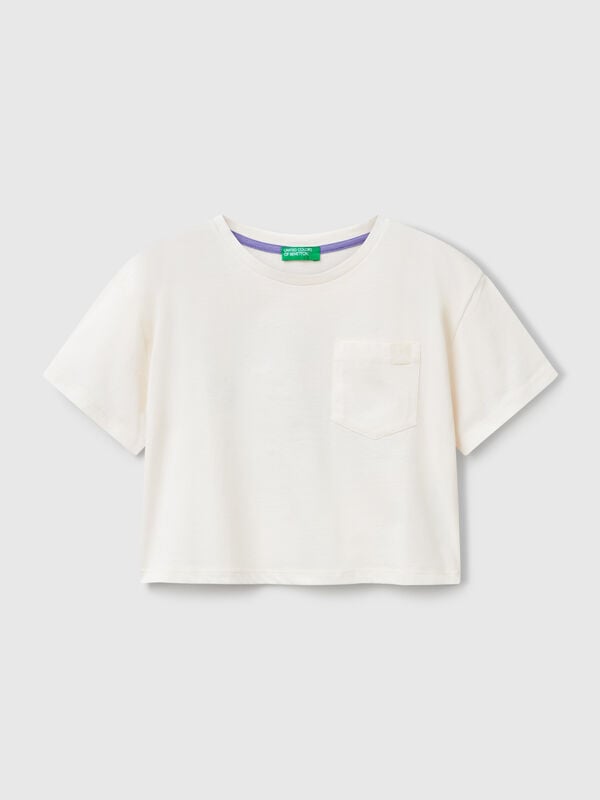 Camiseta boxy fit con estampado en la espalda Niña