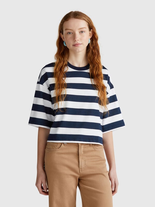 Camiseta rayas azules y blancas Mujer