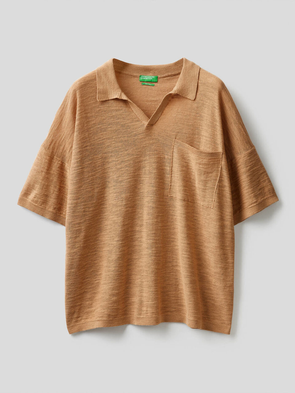 Polo de algodón y lino mixto image number 1