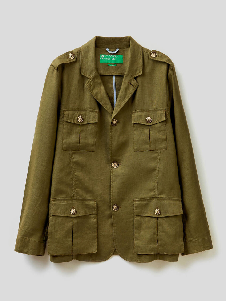 Chaqueta de 100% lino con bolsillos image number null