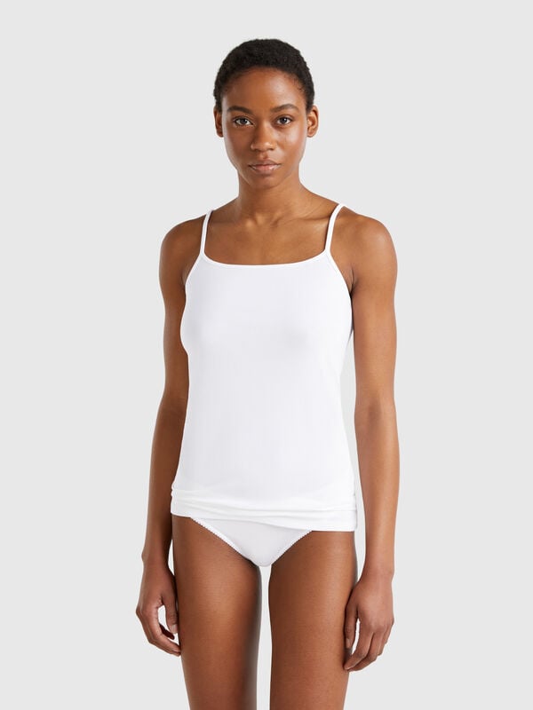 Camiseta de tirantes de algodón elástico Mujer