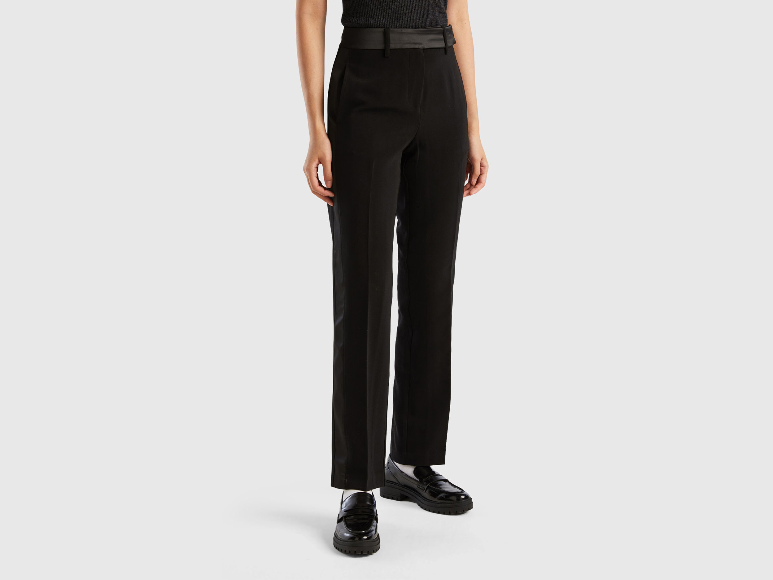 Pantalon de sales raso mujer