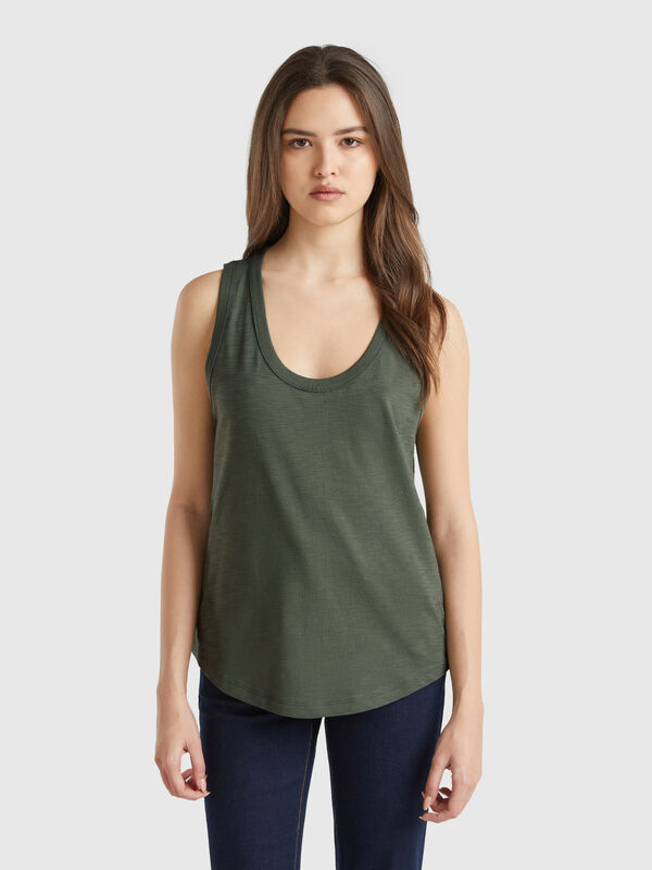 Camiseta sin mangas de algodón ligero Mujer