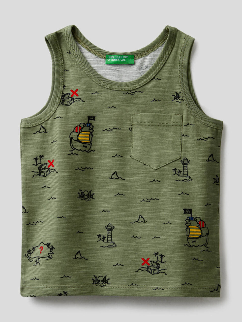 Camiseta de tirantes con estampado de isla del tesoro image number 1