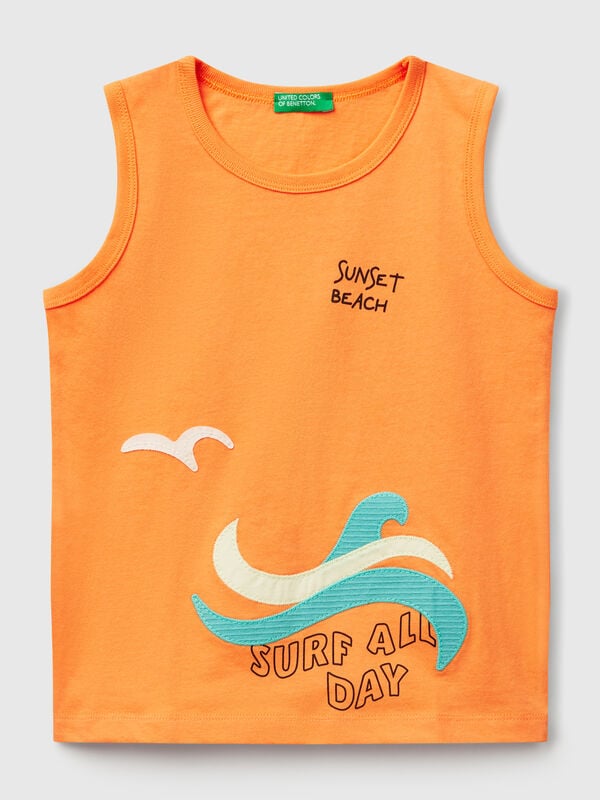 Camiseta sin mangas estampada Niño