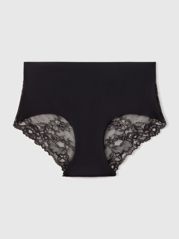 Culotte elástico con encaje Mujer