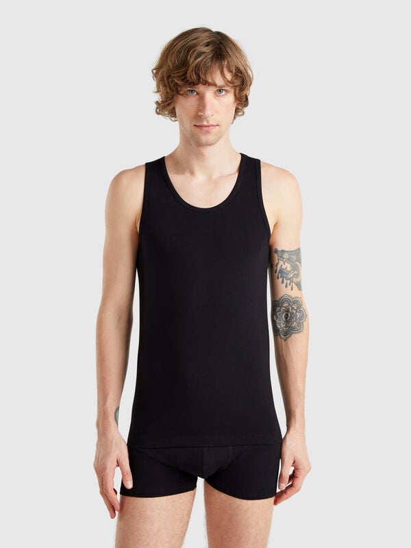 Camiseta de tirantes de algodón elástico Hombre