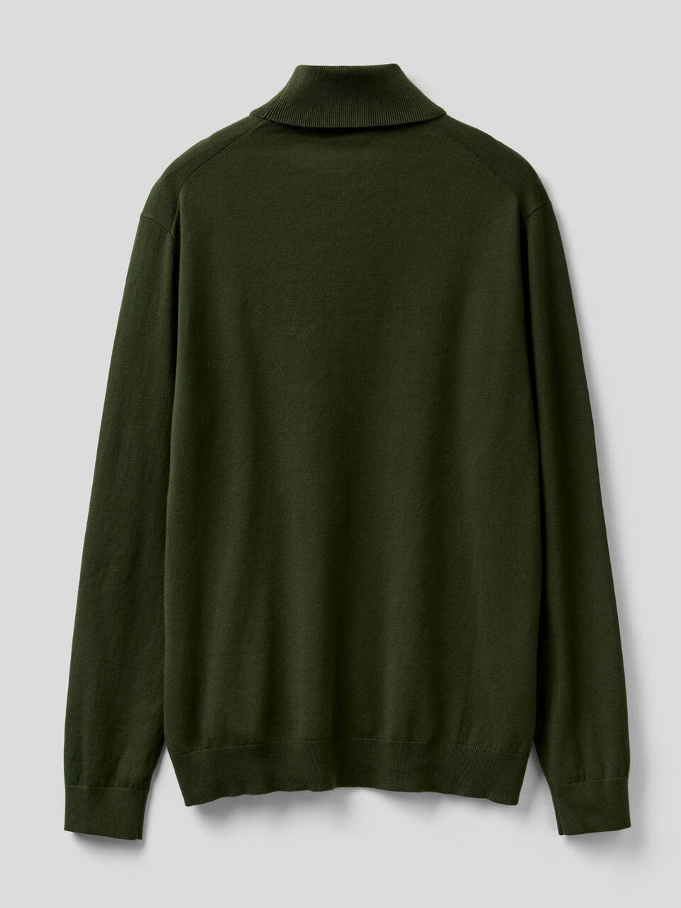 Jersey de cuello alto de algodón elástico mixto image number 2