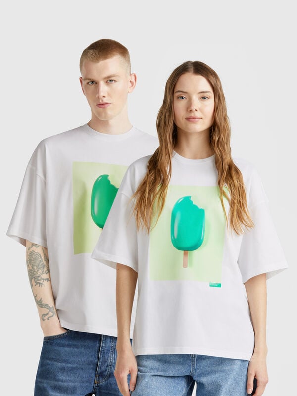 Camiseta 100% algodón estampado helado