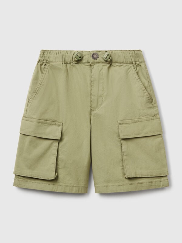 Pantalón corto de paracaídas de algodón elástico. Niño