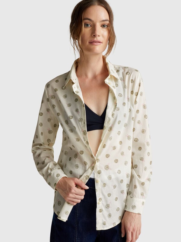 Camisa estampada en algodón ligero Camisa estampada en algodón ligero Mujer