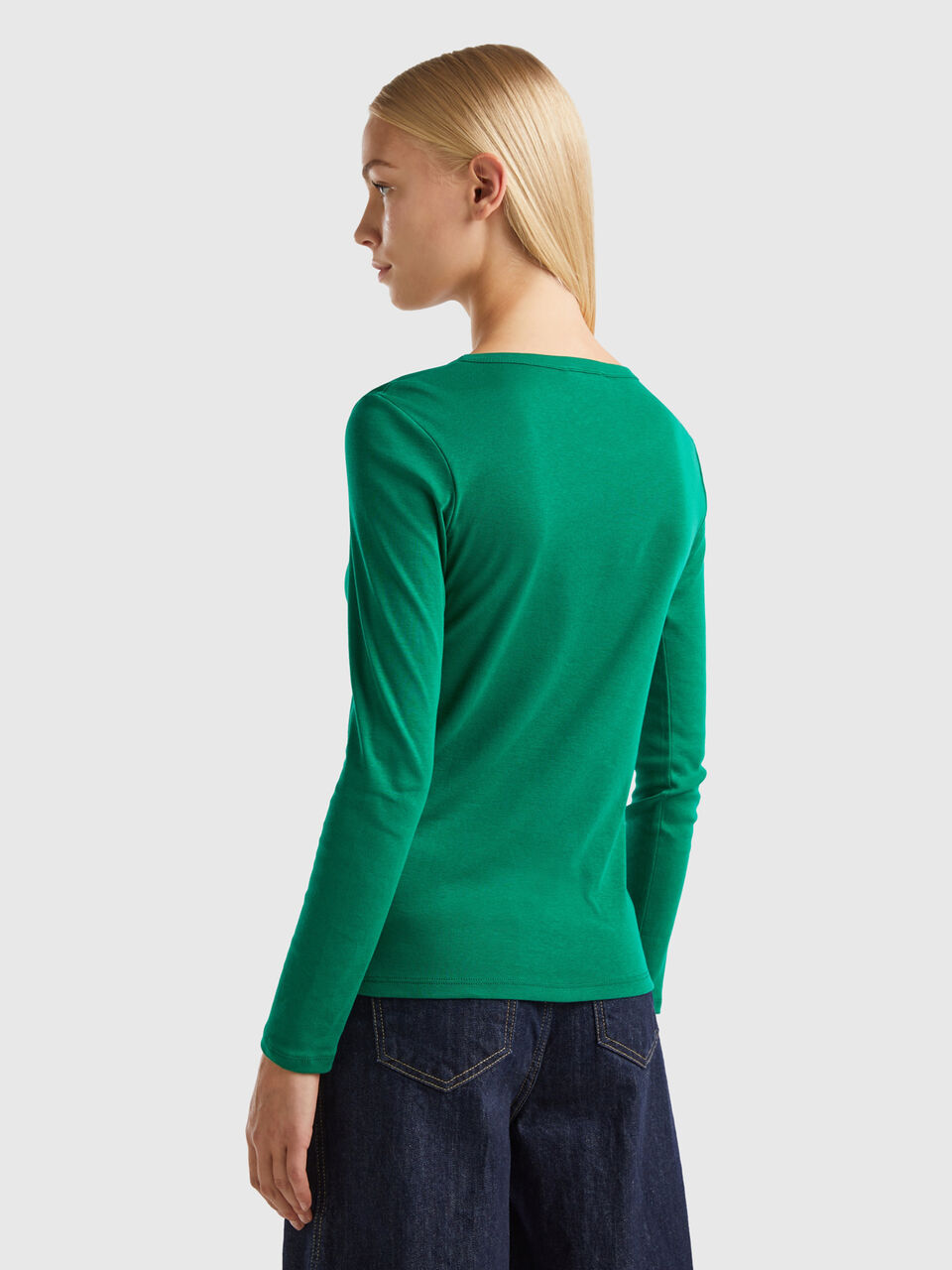 Camiseta de manga larga de algodón pesado (G540B) verde irlandés, L  (paquete de 12)