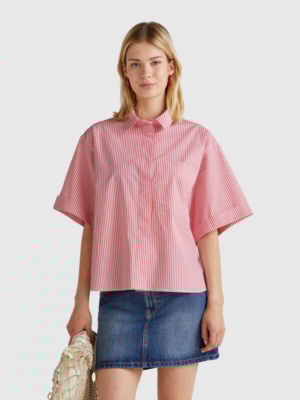 Camisa boxy de rayas Mujer