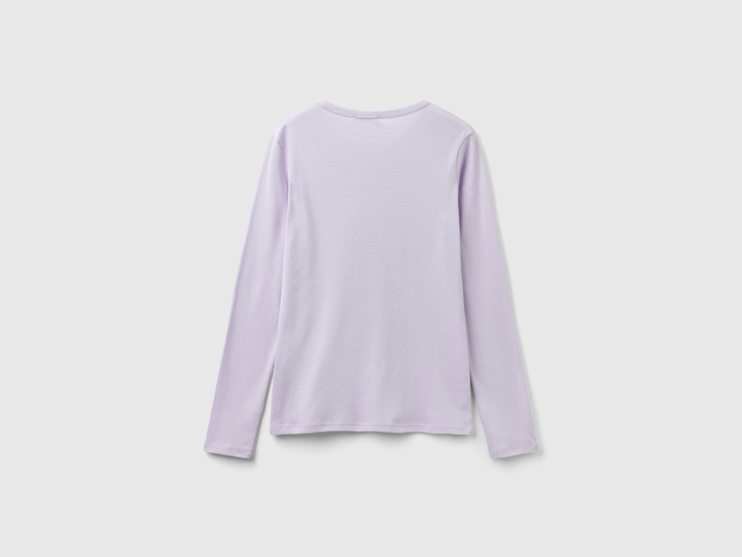 Camiseta de manga larga de algod n puro Lila Benetton