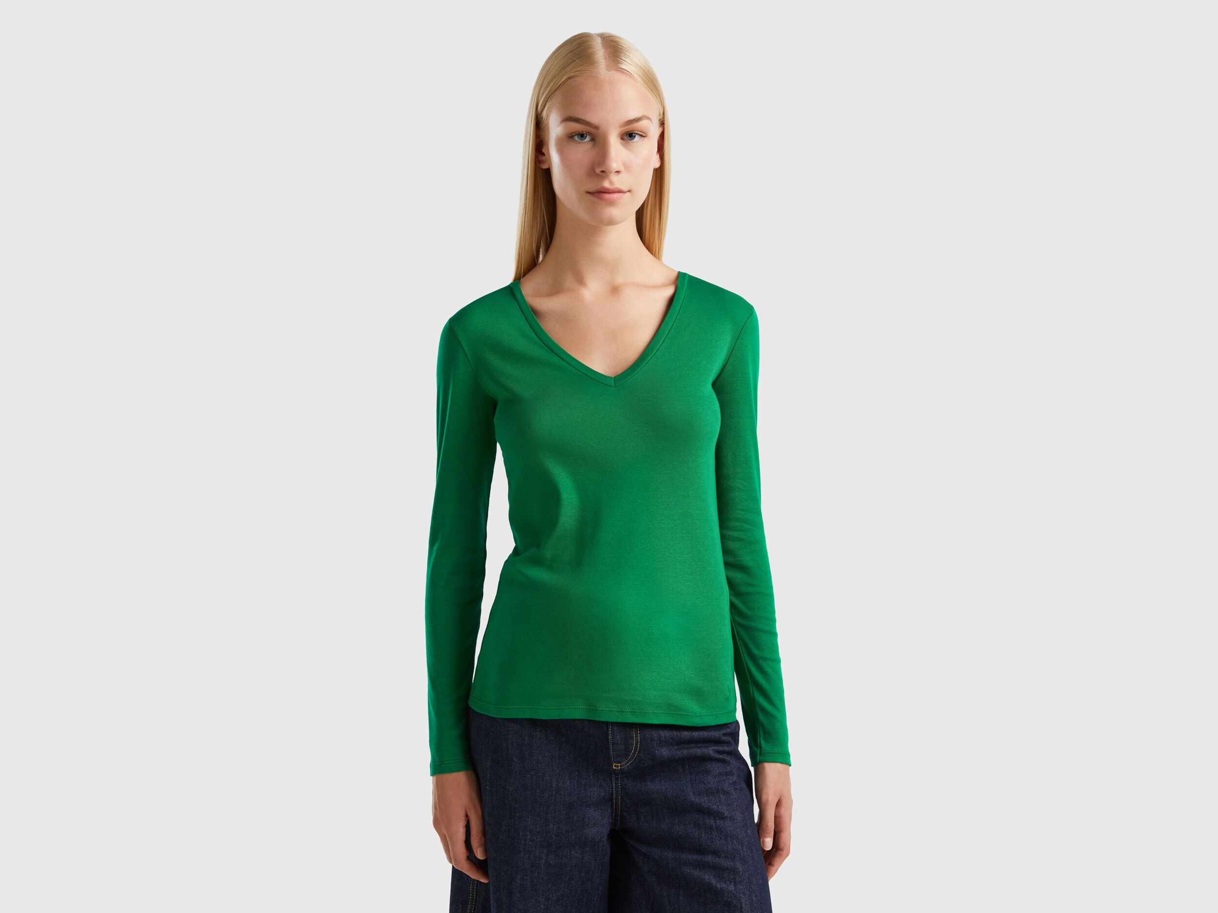 Benetton camisetas manga larga mujer clearance