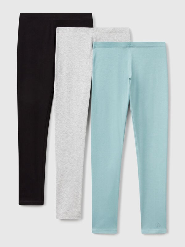 Leggings de algodón con tres elásticos Niña