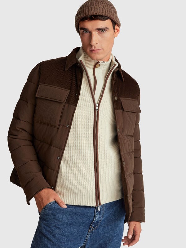 Chaqueta de terciopelo y nailon Hombre