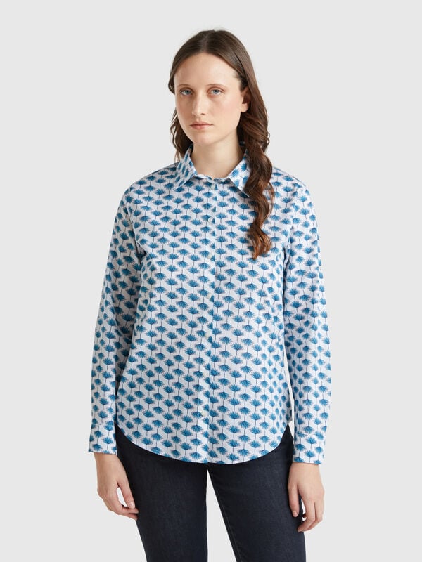 Camisa blanco oscuro estampada Mujer