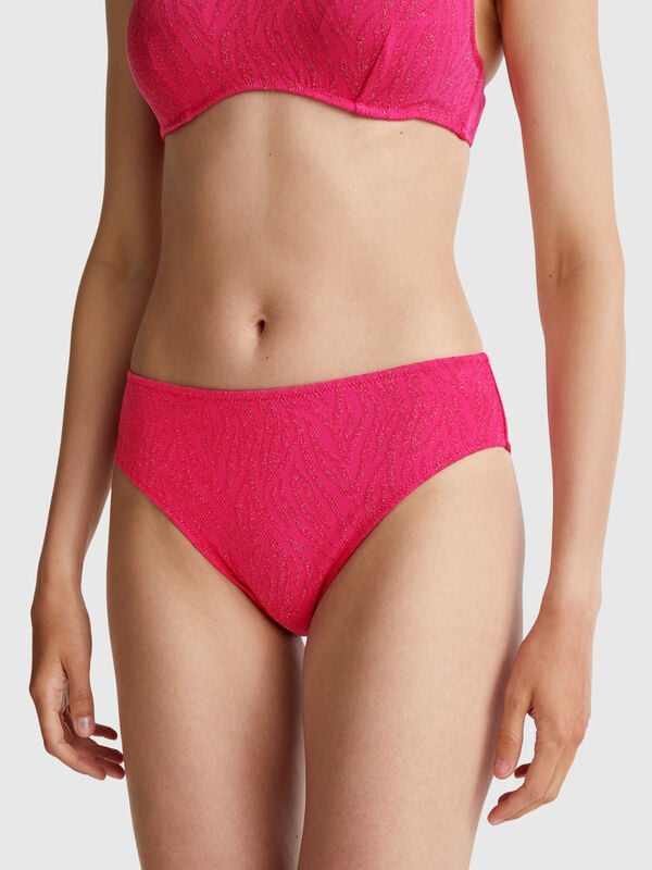 Braguita de baño con estampado animal y lado alto Mujer