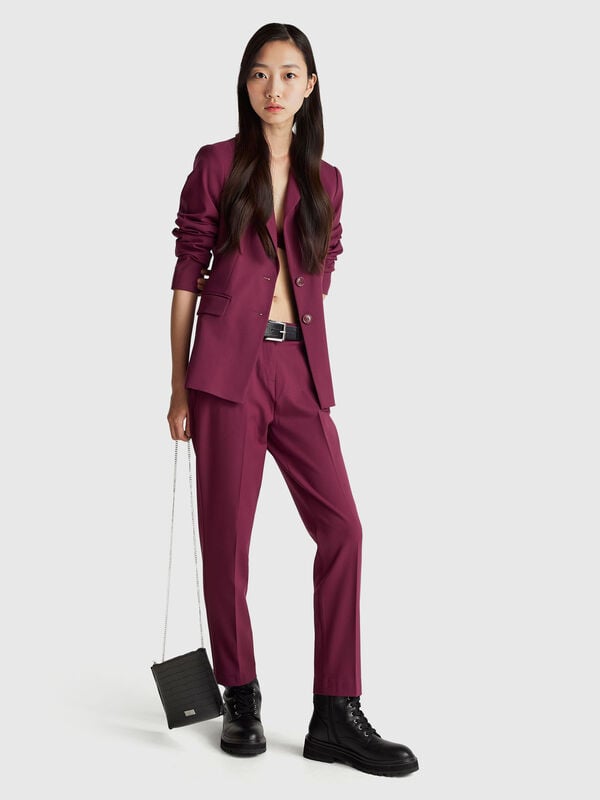 Pantalones de mezcla de viscosa elástica Pantalones de mezcla de viscosa elástica Mujer