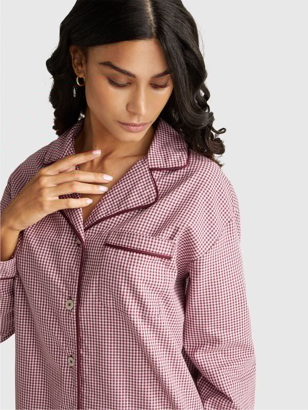 Chaqueta de pijama a cuadros Mujer